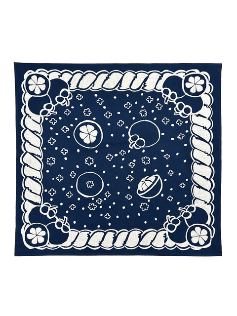 Mangosteen : The Queen of Tropical Fruit | Scarves Bandana batik in indigo dyes