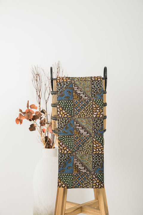 long table runner showing traditional tambal pattern