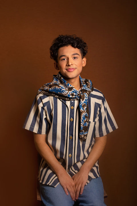 Pecutan : Perennial Flowering Vines | 'Batik Tulis' Scarves | Dark Indigo