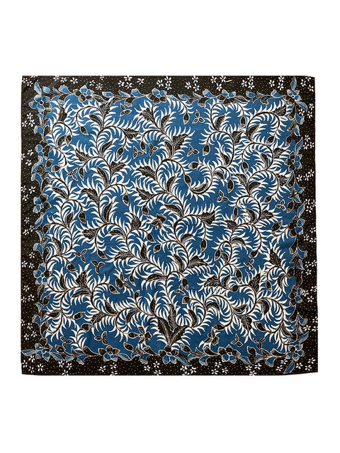 Pecutan : Perennial Flowering Vines | 'Batik Tulis' Scarves | Dark Indigo