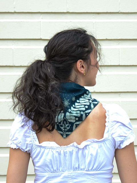 Hijau | Batik Bandana Handkerchief Scarves