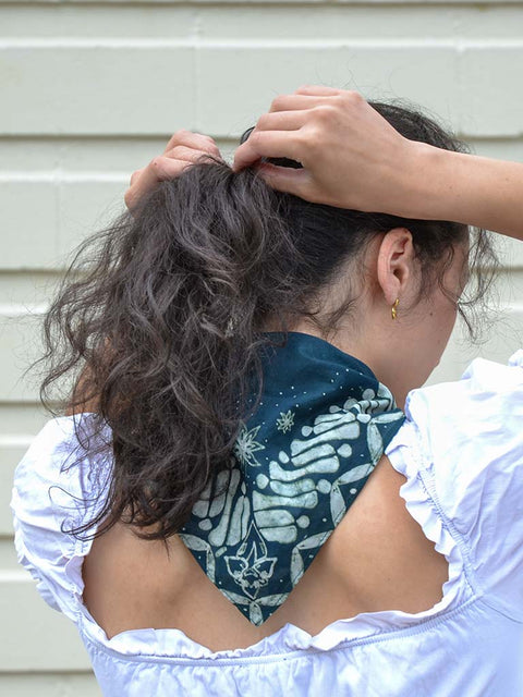 Hijau | Batik Bandana Handkerchief Scarves