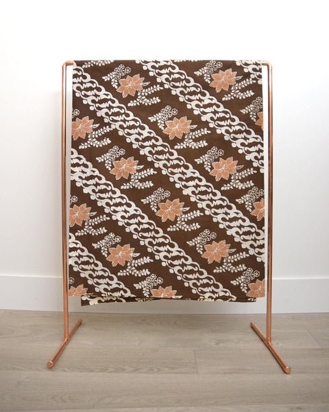 Traditional block print - natural dye - parang with flower - The Batik Library