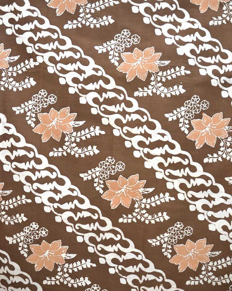 Traditional block print - natural dye - parang with flower - The Batik Library