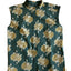 product image of a sleeveless shirt with button with durian motif with soft natural colors