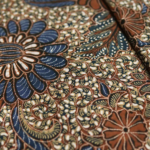 Indonesian Batik Fabric, 100% Cotton Fabric, Motif of Facing Phoenixes and  Flower